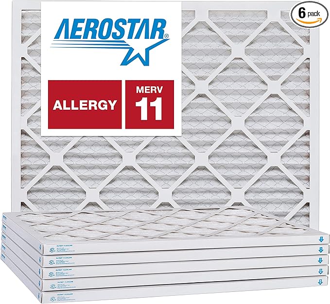 Aerostar 10x12x1 MERV 11, Pleated Air Filter, Box of 6, Made in the USA by AirFiltersDelivered