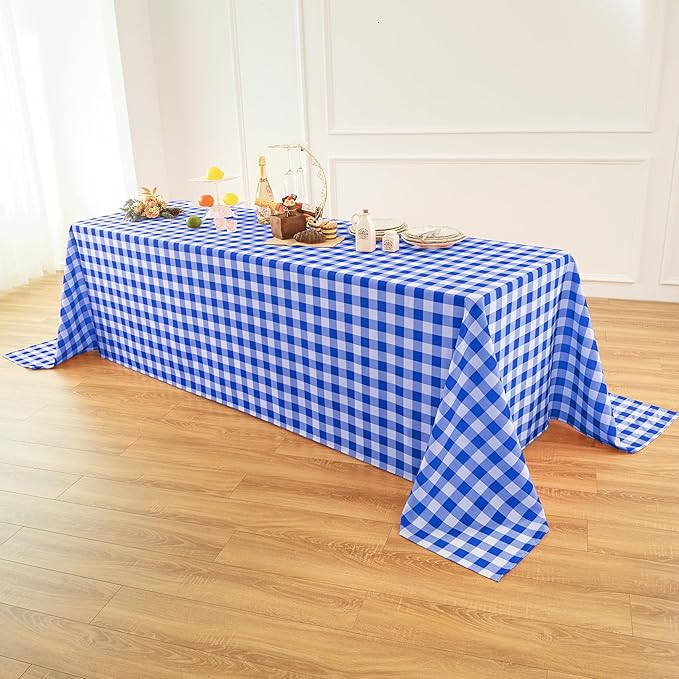 Classic Gingham Buffalo Tablecloth Fabric by Essifunia