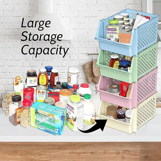 TidyFriend Plastic Stackable Storage Bins - Image 2