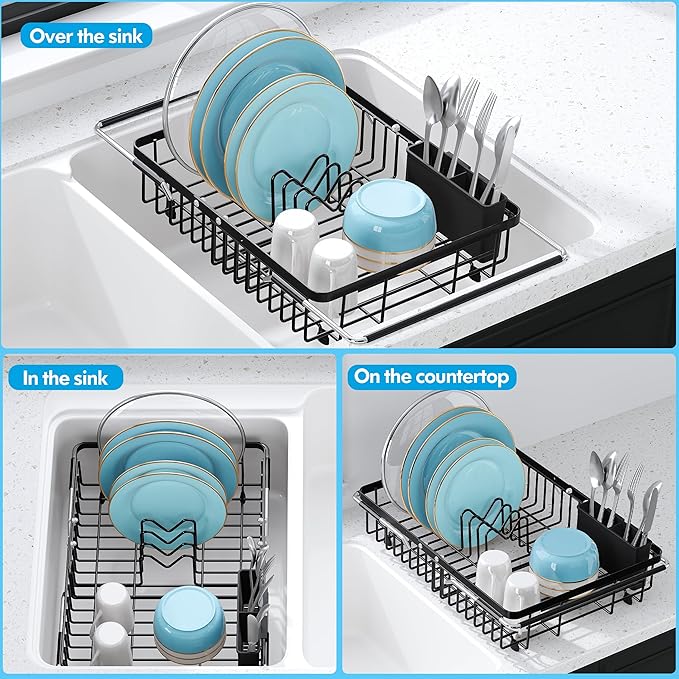 JASIWAY in Sink Dish Drying Rack, Expandable Stainless Steel Dish Drainers - Image 4