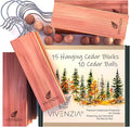 Cedar Blocks for Clothes Storage -25 pcs- Hanging Cedar Planks, Natural Closet by VIVENZIA