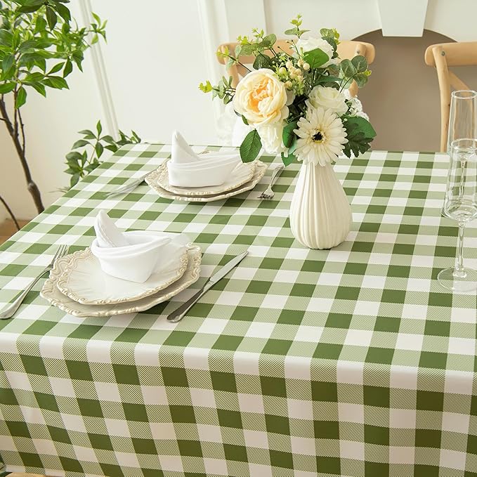 Classic Gingham Plaid Tablecloth Fabric - Image 7