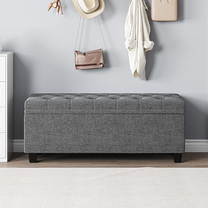 Maupvit Ottoman with Storage, Ottoman Bench with Lift Top, Upholstered Storage - Image 5