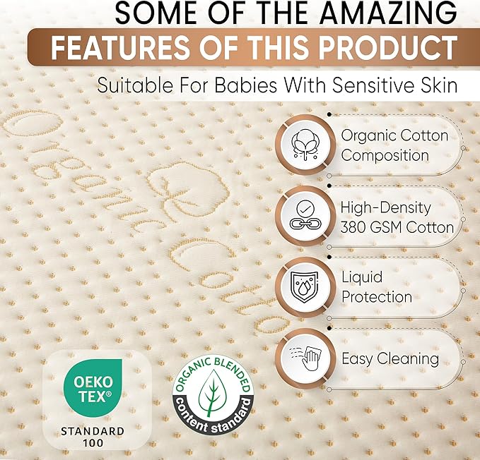 Crib Luxury Organic Cotton Mattress Protector - Image 6