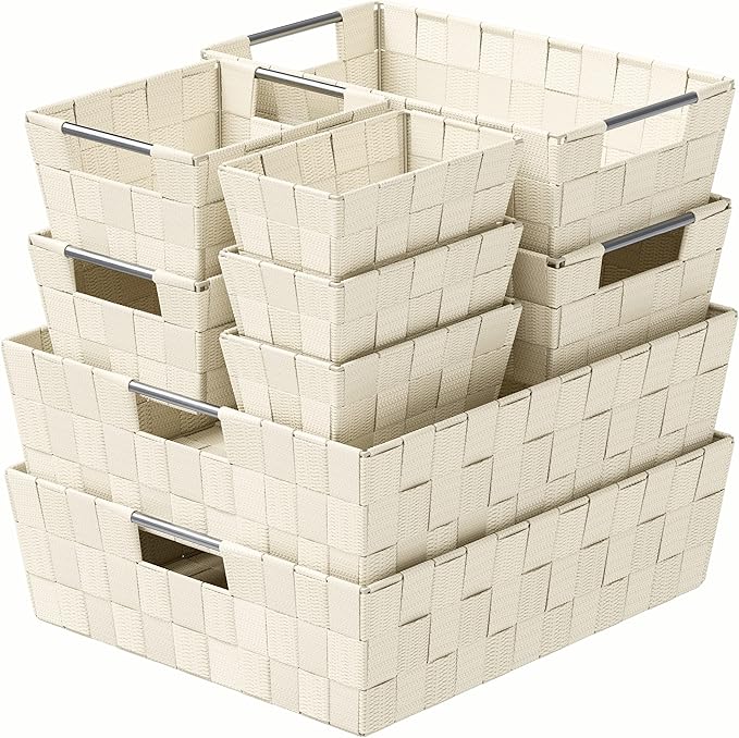 Baskets For Organizing Set Of 9 Cream by Neaterize