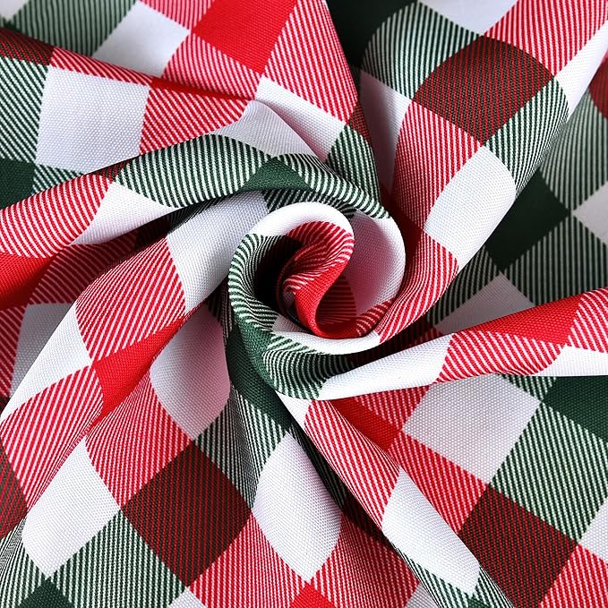 Red Gingham Christmas Plaid Tablecloth - Image 9