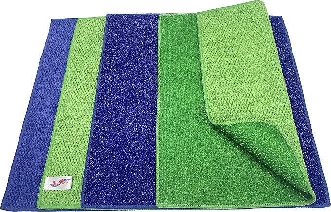 Microfiber Scrub Dish Cleaning Cloth, Non-Scratch, Reusable & Durable by AccoHolly