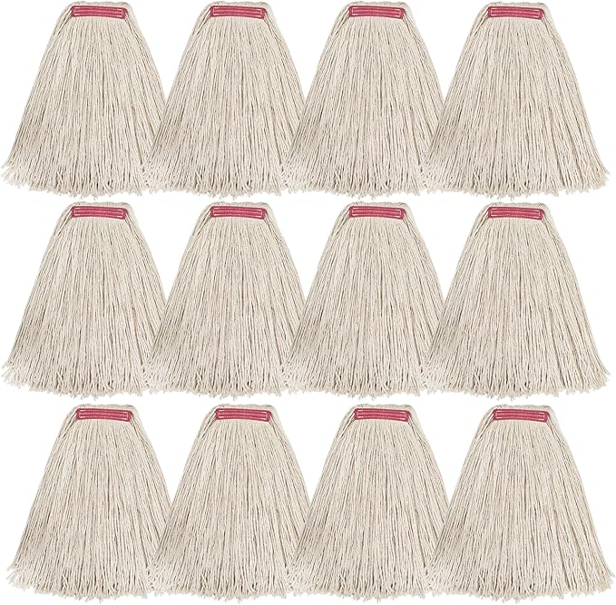 Matthew Cleaning 24oz 12Pack Cotton Mop Head Replacement, Looped-Open String by MATTHEWCLEANINGPRODUCTS