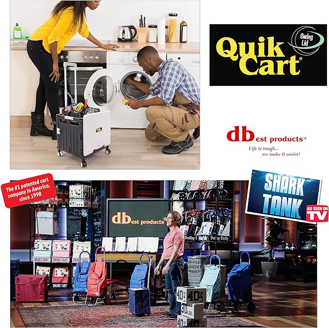 dbest products Quik Cart Swing Lid Four Swivel Wheeled Rolling Crate Teacher - Image 5