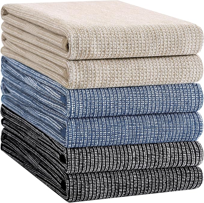 Homaxy Premium Kitchen Towels, Large Cotton Kitchen Hand Towels, Flat and Terry - Image 8