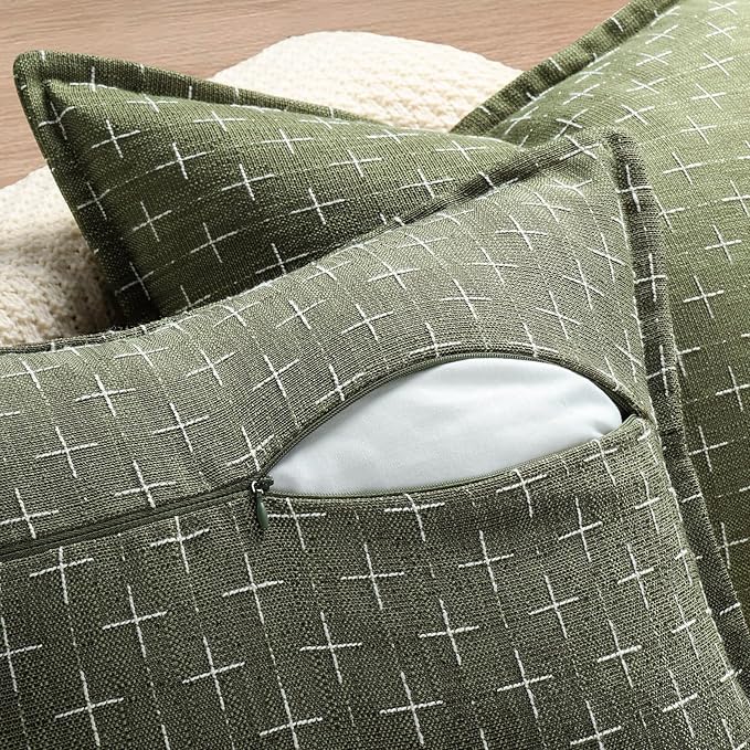 ZWJD Pillow Covers 24x24 Set of 2 Soft Polyester Textured Pillow Covers - Image 3