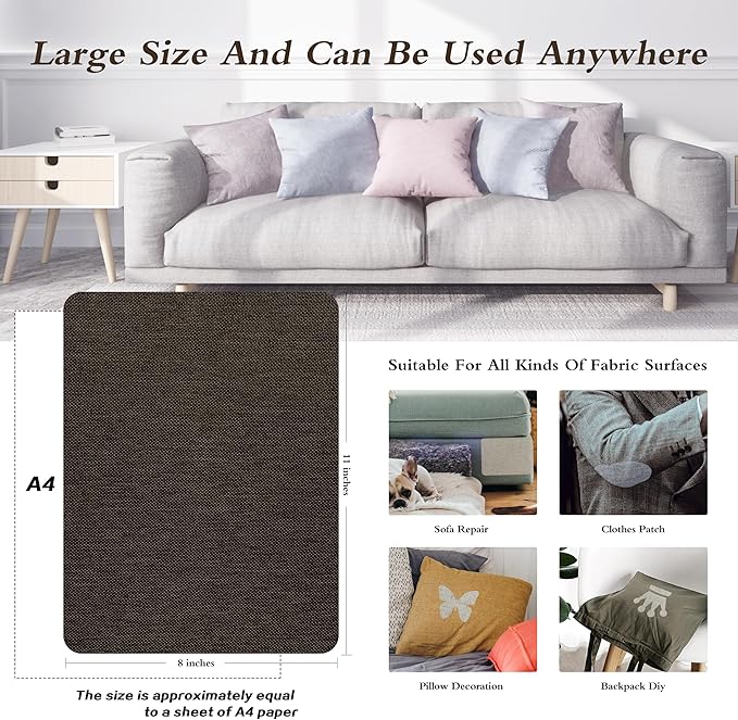 KING MOUNTAIN Coarse Linen Repair Patches, Self-Adhesive Linen Fabric Patches - Image 3