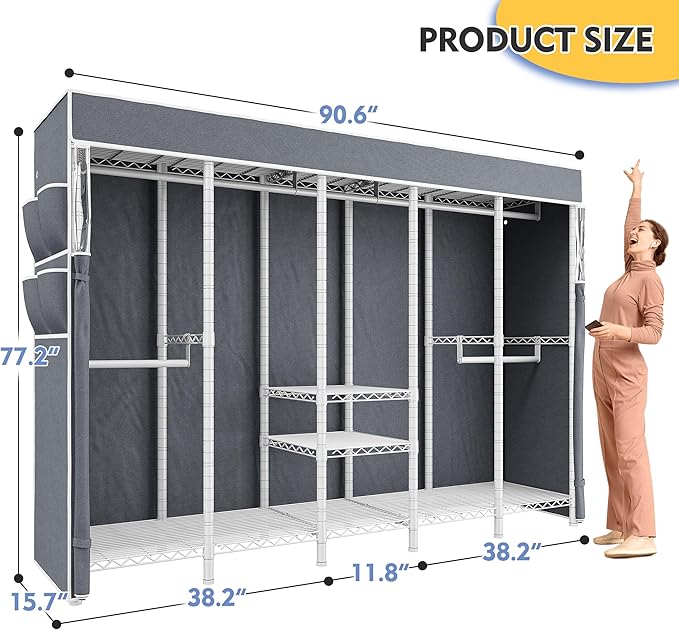 Raybee 90.6" W Clothes Rack - Image 9