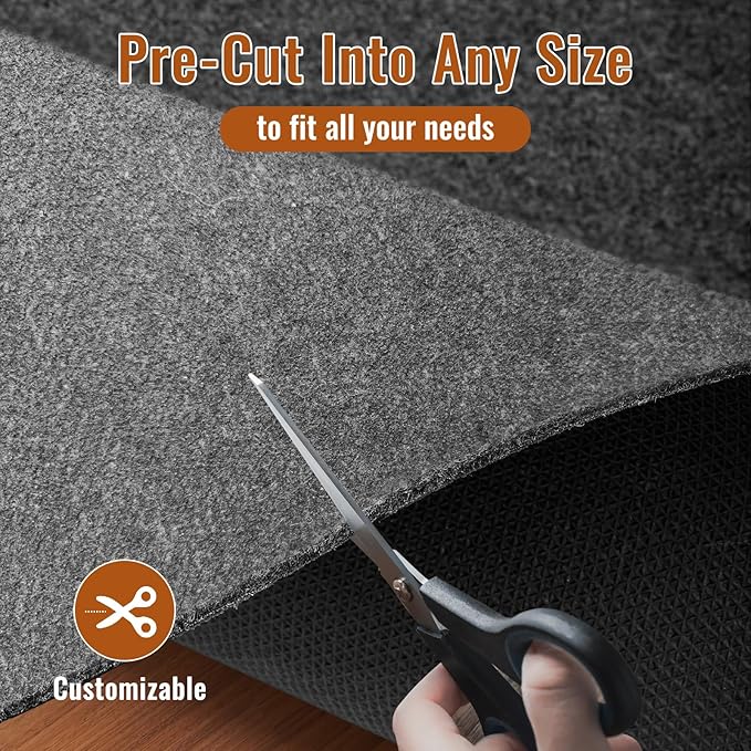 Felt Rug Pad, 6 x 9 Ft Rubber Non-Slip Rug Pad Gripper, Keep Rugs Secure and in - Image 3