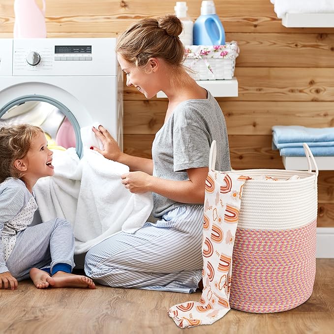 Cotton Rope Laundry Basket Hamper - Image 4