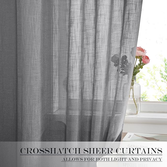 NICETOWN Semi Sheer Curtains 64 inches Long - Image 5