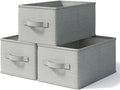 3 Pack Fabric Storage Bins for Shelves | 11.5x8.75x6.5in Closet Storage Baskets by LaySpace-YourRoomOrganizer