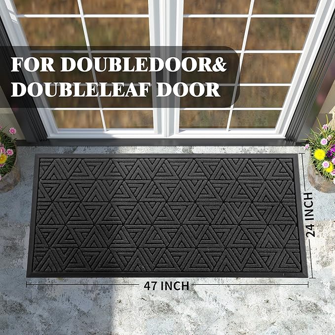 Yimobra Large Door Mat 47x24, All-Weather Waterproof Non-Slip Welcome Matt - Image 2