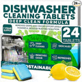 Sudstainables Dishwasher Cleaner and Deodorizer Tablets, 24 Pack – Dishwasher by Sudstainables