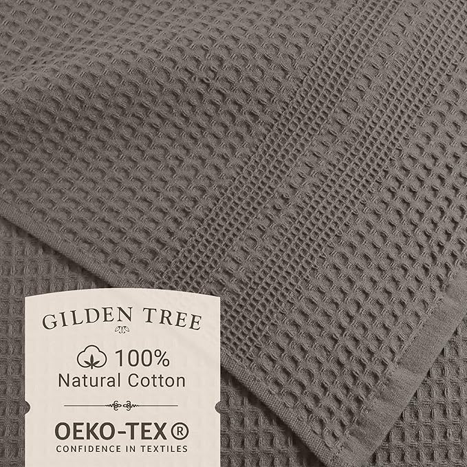 GILDEN TREE Waffle Towels for Bathroom, 100% Cotton Quick Dry Towel, Waffle - Image 2