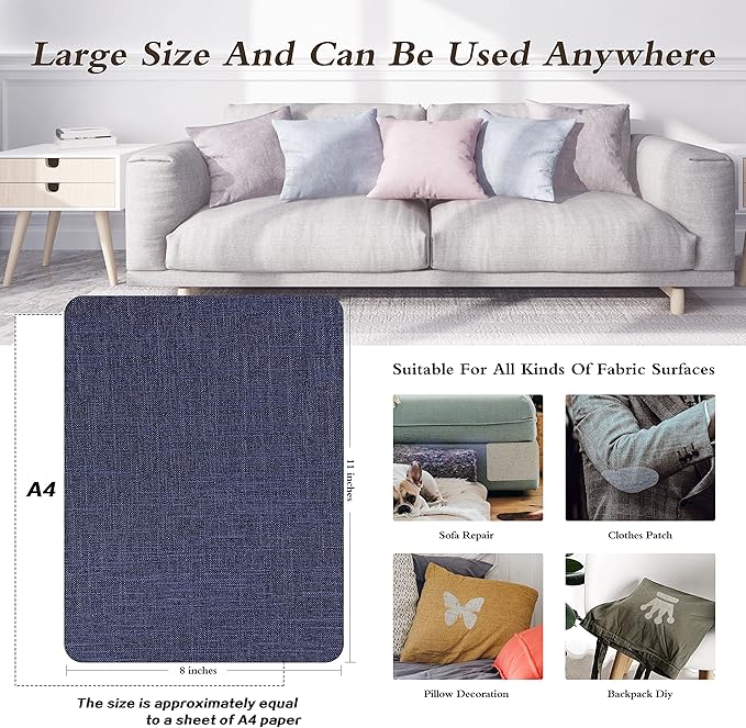 Fine Linen Repair Patches, Self-Adhesive Linen Fabric Patches, 8X11 inch Extra - Image 4