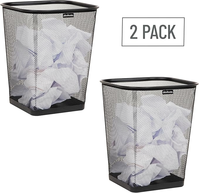 Mind Reader Mesh Trash Can, Waste Paper Basket, Metal Mesh - Image 7