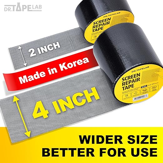 Grey Window Screen Repair Tape, 4 in X 15 FT, Screen Repair Kit - Image 2