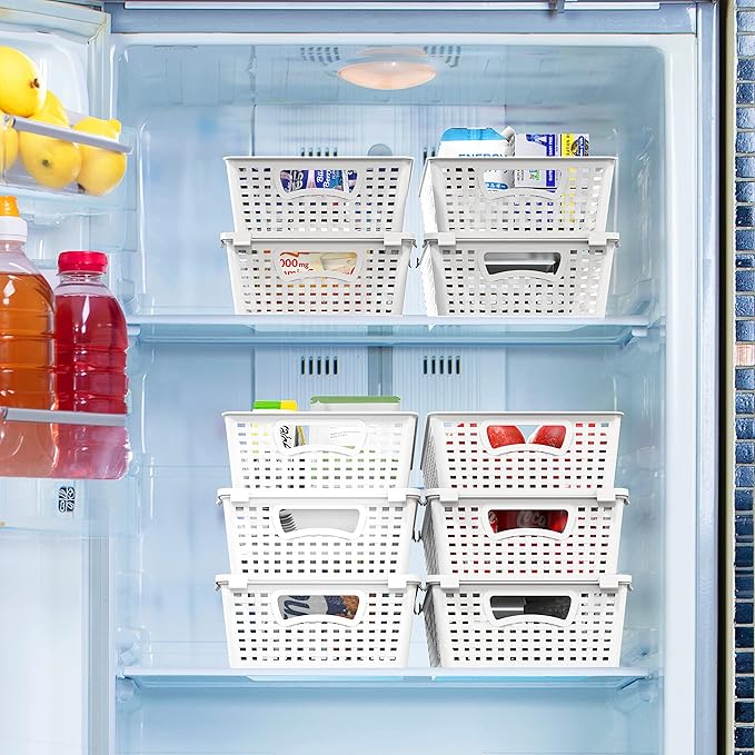 Simple Houseware Plastic Stackable Storage Basket Pantry Organizer, 6 Pack - Image 8