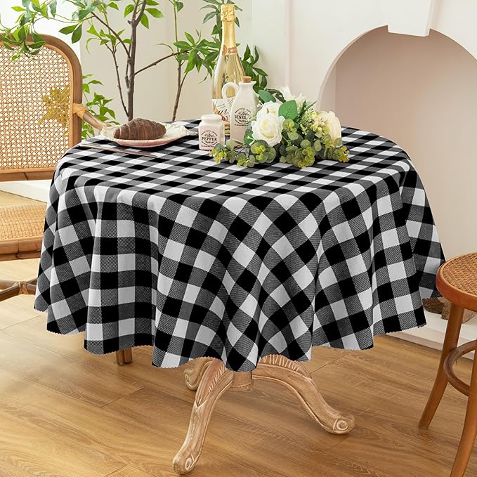 Waterproof Plaid Tablecloth Fabric by Essifunia