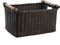 The Basket Lady Pole Handle Wicker Storage Basket, 14 in L x 10 in W x 7.5 in H by TheBasketLady