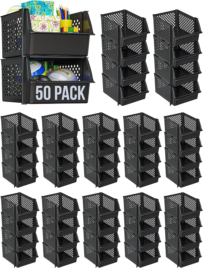 Skywin Plastic Stackable Storage Bins by Skywin