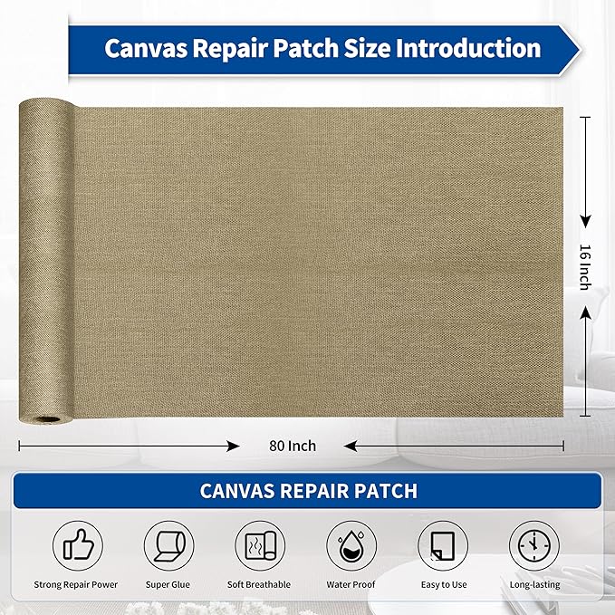 KING MOUNTAIN Linen Repair Patches, Self-Adhesive Linen Fabric Patches - Image 2