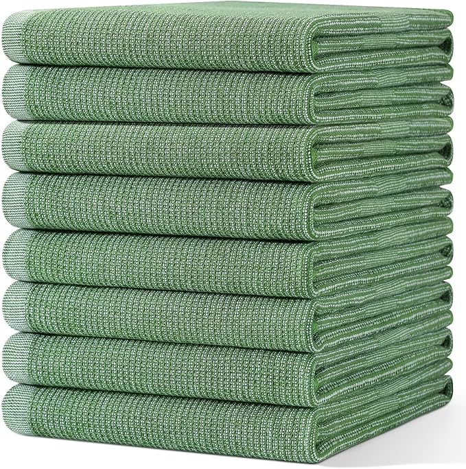 Homaxy Premium Kitchen Towels, Large Cotton Kitchen Hand Towels, Flat and Terry - Image 8