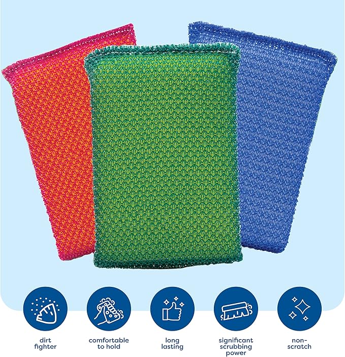 SCRUBIT Multi-Purpose Dish Scrub Sponge, Non Scratch Scouring Pads, Cleaning - Image 2
