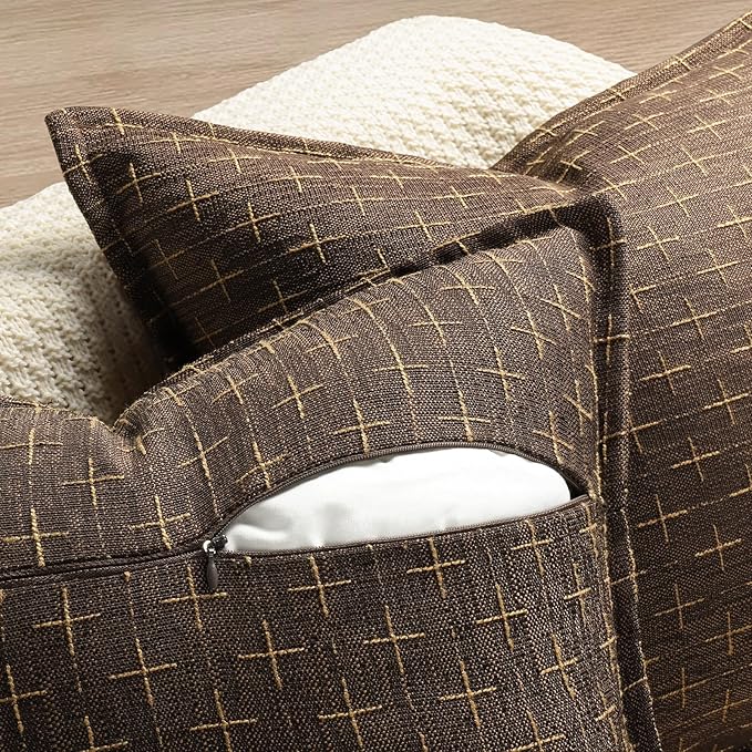 ZWJD Pillow Covers 24x24 Set of 2 Soft Polyester Textured Pillow Covers - Image 3