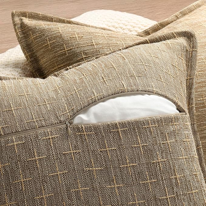 ZWJD Pillow Covers 26x26 Set of 2 Soft Polyester Textured Pillow Covers - Image 3