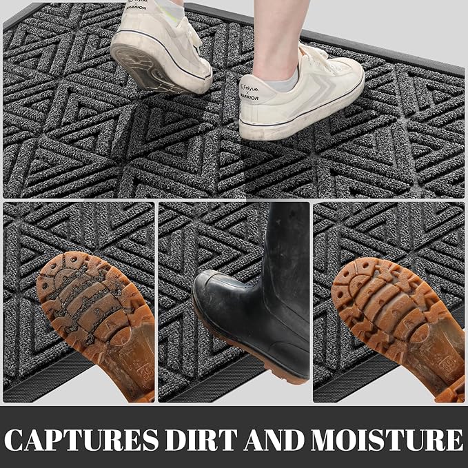Yimobra Large Door Mat 36x24, All-Weather Waterproof Non-Slip Welcome Matt - Image 5