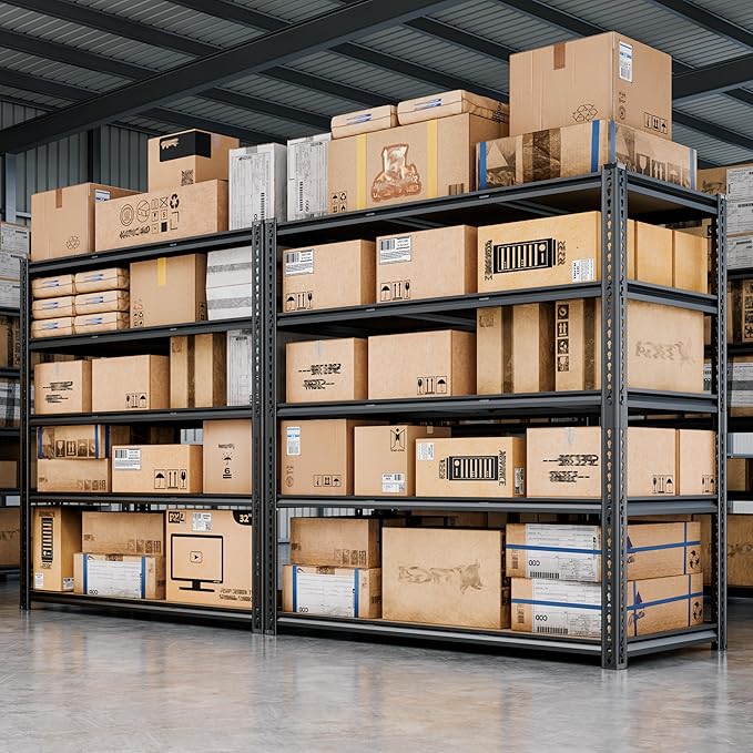 48"W Garage Shelving, 3050LBS Storage Shelves Heavy Duty, 5 Tier Metal Shelving - Image 8