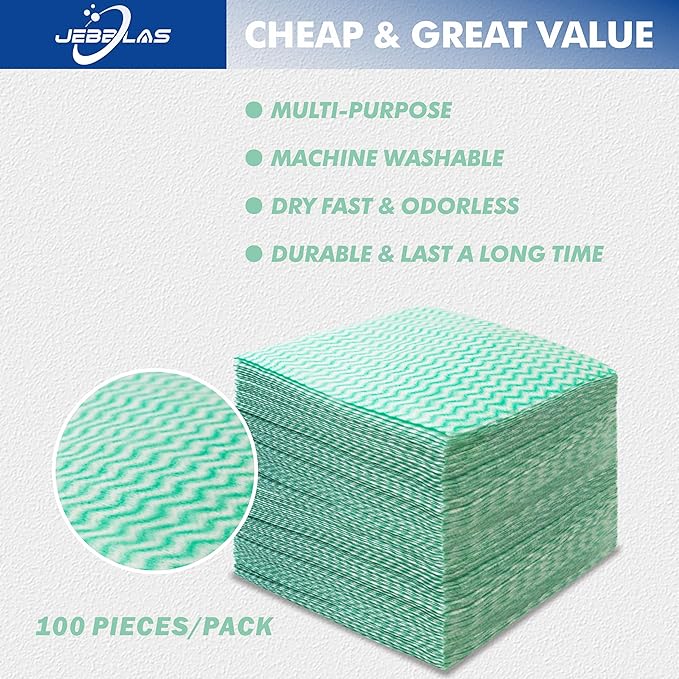 JEBBLAS 100Pack Reusable Cleaning Cloths 11.8‘’x11.8‘’ Handi Wipes Reusable - Image 3