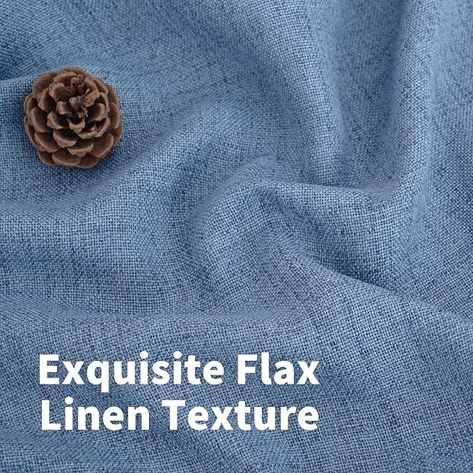 YoungsTex Denim Blue Linen Curtains 80 Inch Length - Image 4