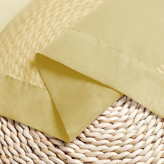 Chyhomenyc Yellow Sheer Curtains 45 Inch Long 2 Panels, Light Filtering Rod - Image 3