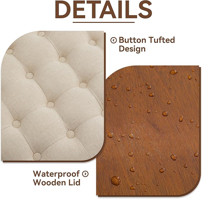 24Inch Round Storage Ottoman - Image 4
