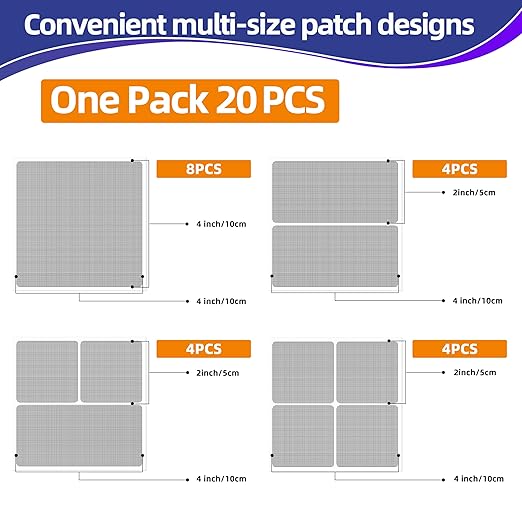 KING MOUNTAIN Grey Window Screen Repair Patch, Strong Adhesive & Waterproof - Image 4