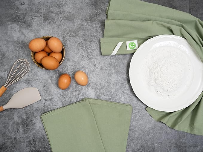 Organic Cotton Sage Flour Sack Kitchen Towels - Image 2