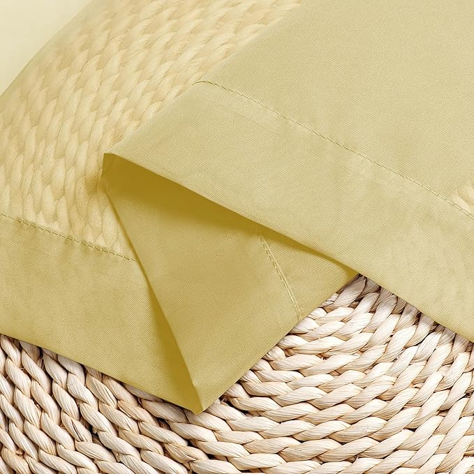 Chyhomenyc Yellow Sheer Curtains 30 inch Length 2 Panels, Light Filtering Voile - Image 6