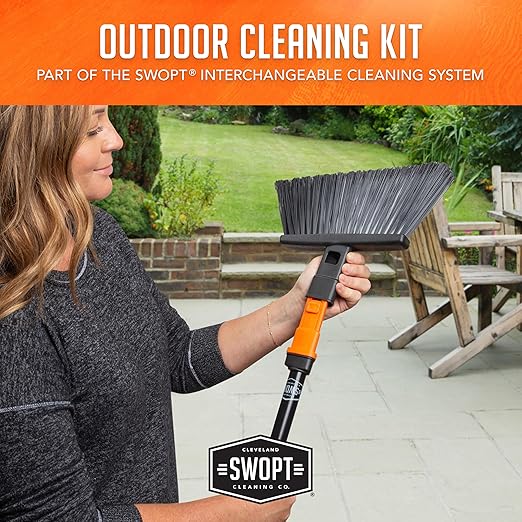 SWOPT Angled Broom Head + Push Broom Head + 17” Steel Dustpan – Multi-Surface - Image 5