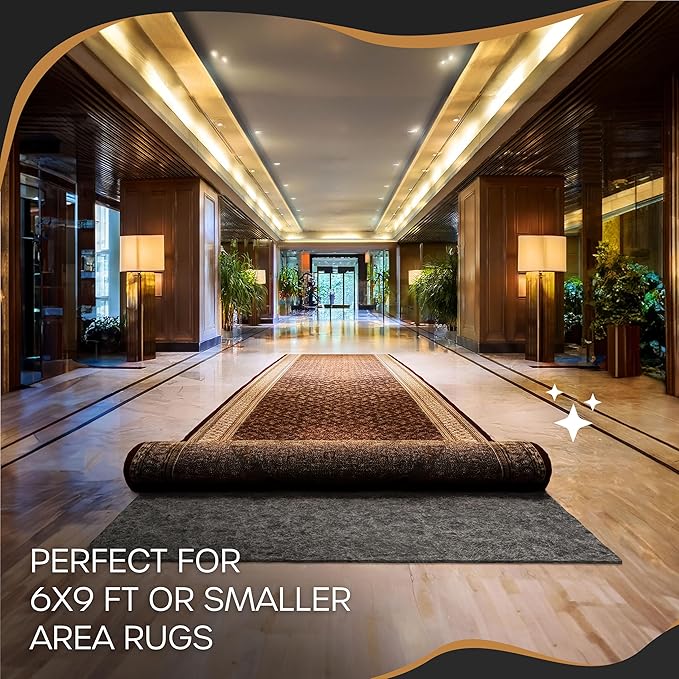 Nevlers 6x9 Rug Pad Non Slip – 1/4" Thick Felt TPO Dual-Layer Grip Mat | Anti - Image 9