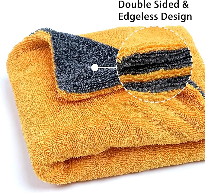 Greenfound Microfiber Towel for Cars, 1000GSM Car Drying Towel, Double Twist - Image 2