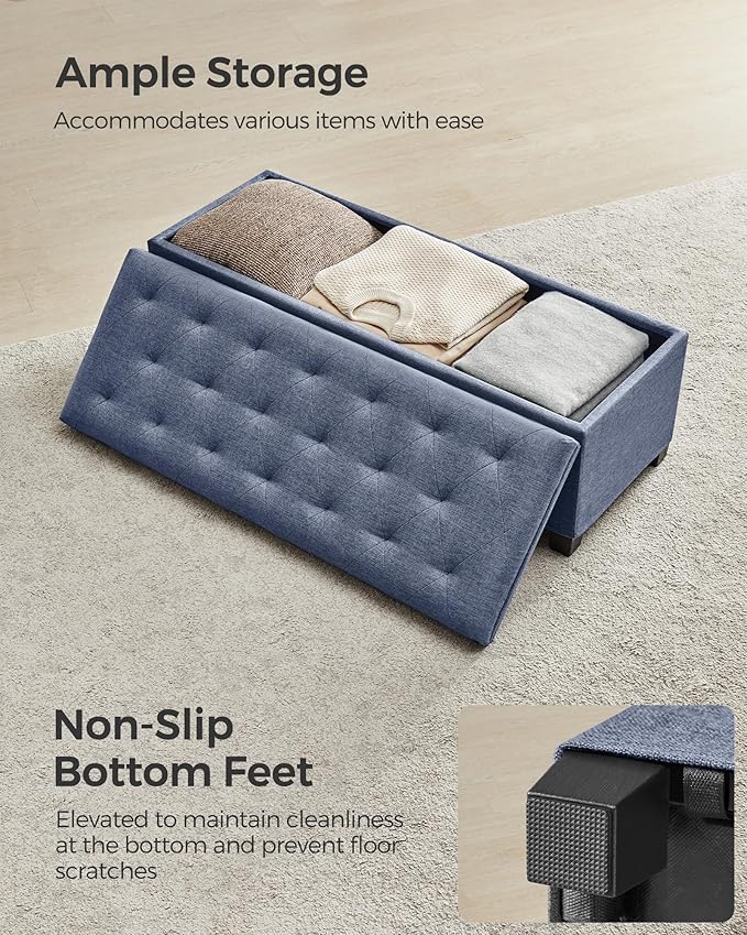 SONGMICS Storage Ottoman Bench, Foot Rest - Image 8