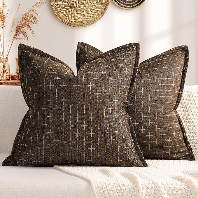 ZWJD Pillow Covers 26x26 Set of 2 Soft Polyester Textured Pillow Covers by ZWJD